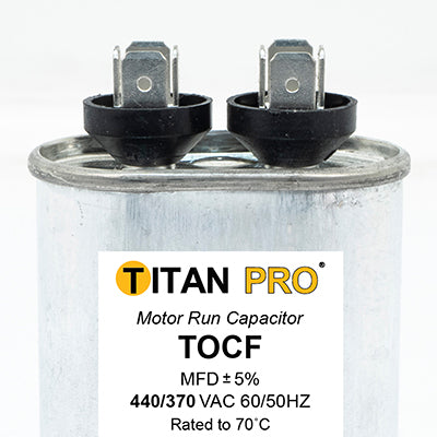 Packard TOCF25 Titan Pro Run Capacitor 25 Mfd 440/370 Volt Oval