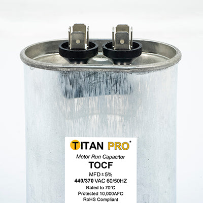 Packard TOCF65 Titan Pro Run Capacitor 65 Mfd 440/370 Volt Oval