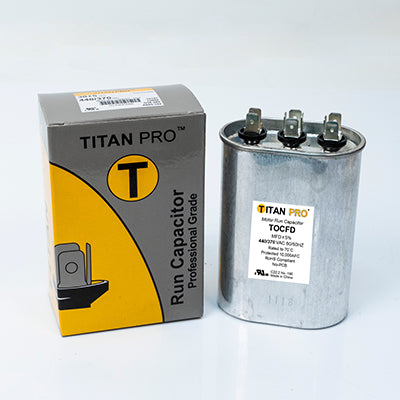 Packard TOCFD2575 Titan Pro Run Capacitor 25+7.5 Mfd 440/370 Volt Oval