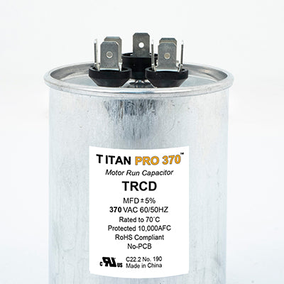 Packard TRCD3075 Titan Pro Run Capacitor 30+7.5 Mfd 370 Volt Round