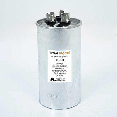 Packard TRCD403 Titan Pro Run Capacitor 40+3 Mfd 370 Volt Round