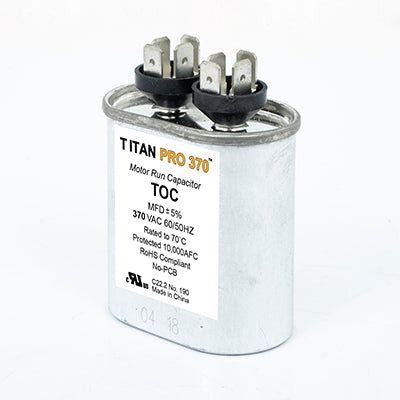 Packard TOC4 Titan Pro Run Capacitor 4 Mfd 370 Volt Oval