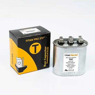 Packard TOC7.5B Titan Pro Run Capacitor 7.5 Mfd 370 Volt Oval Bulk Pack