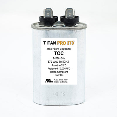 Packard TOC40 Titan Pro Run Capacitor 40 Mfd 370 Volt Oval