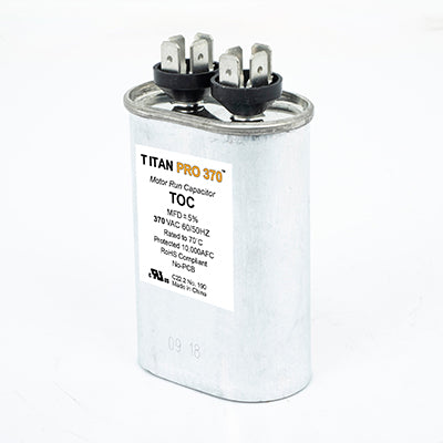 Packard TOC10 Titan Pro Run Capacitor 10 Mfd 370 Volt Oval