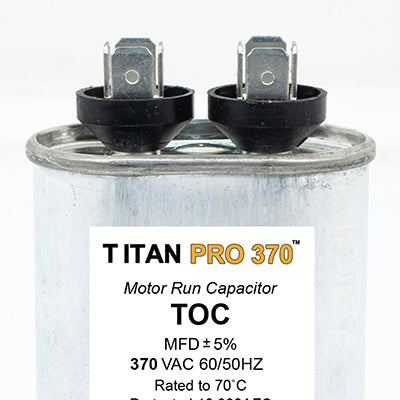 Packard TOC10 Titan Pro Run Capacitor 10 Mfd 370 Volt Oval