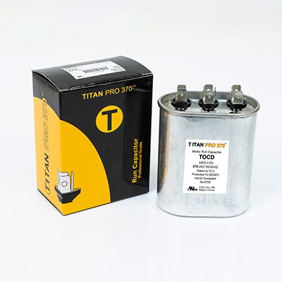 Packard TOCD255 Titan Pro Run Capacitor 25+5 Mfd 370 Volt Oval