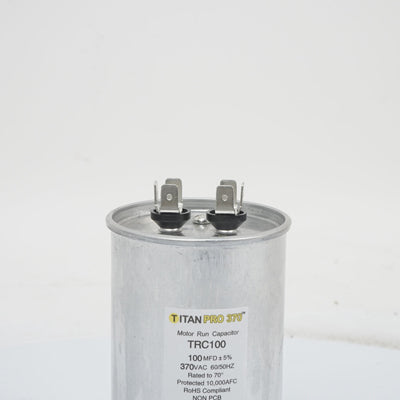 Packard TRC100 Titan Pro Run Capacitor 100 Mfd 370 Volt Round