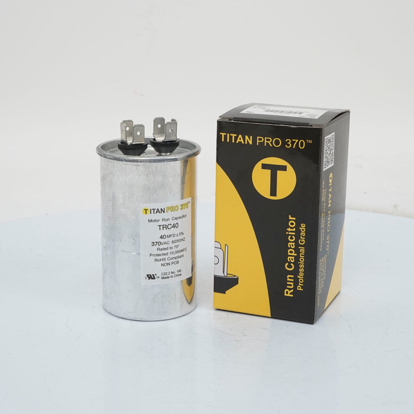 Packard TRC40 Titan Pro Run Capacitor 40 Mfd 370 Volt Round