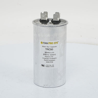 Packard TRC50 Titan Pro Run Capacitor 50 Mfd 370 Volt Round