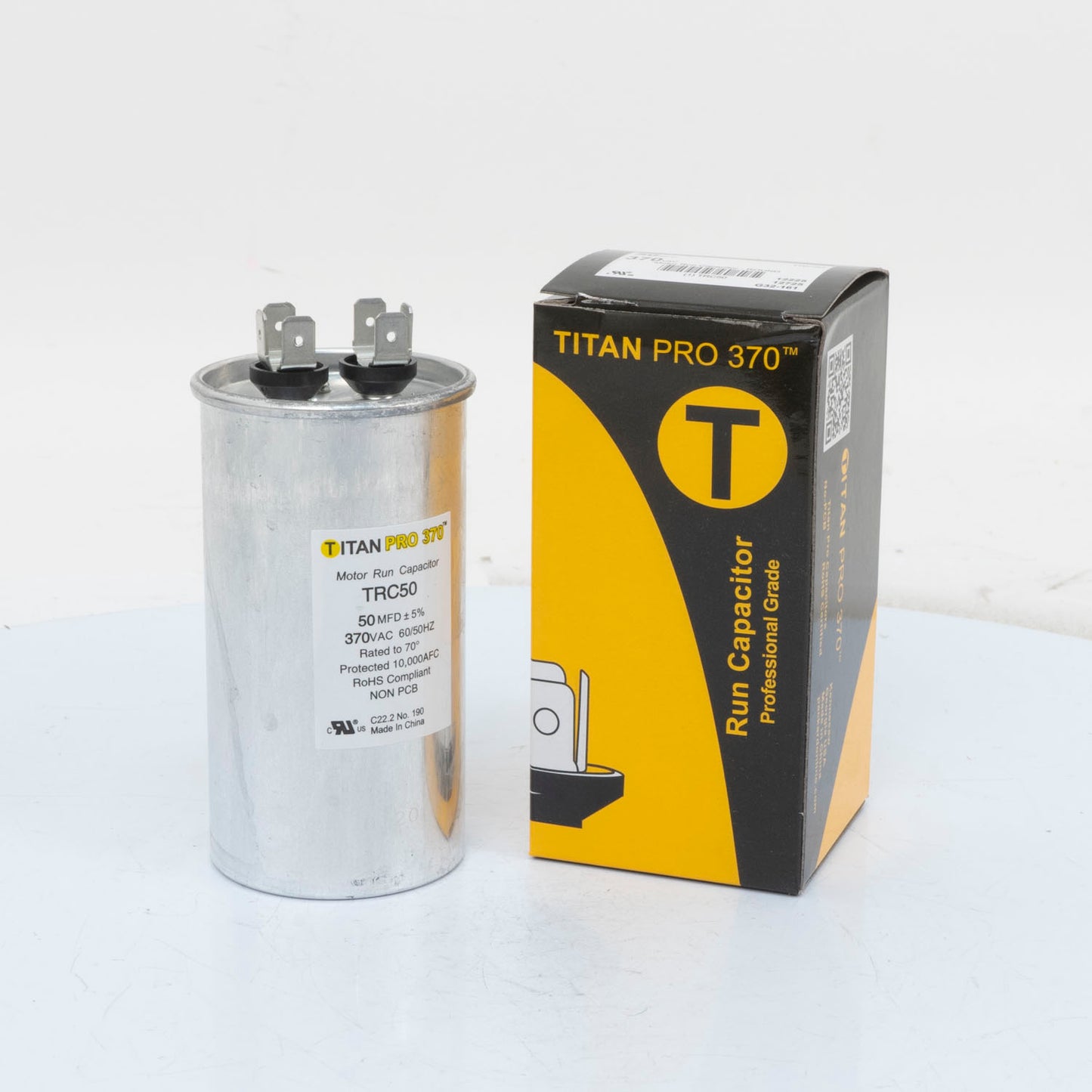 Packard TRC50 Titan Pro Run Capacitor 50 Mfd 370 Volt Round