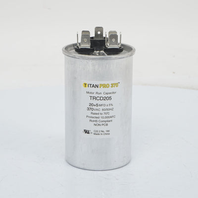 Packard TRCD205 Titan Pro Run Capacitor 20+5 Mfd 370 Volt Round