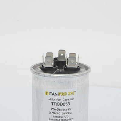 Packard TRCD253 Titan Pro Run Capacitor 25+3 Mfd 370 Volt Round