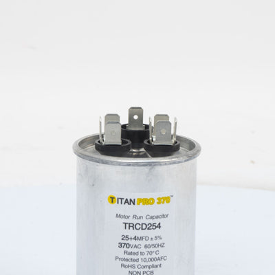 Packard TRCD254 Titan Pro Run Capacitor 25+4 Mfd 370 Volt Round