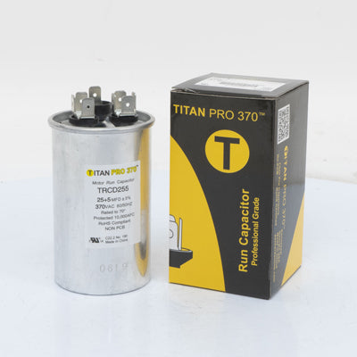 Packard TRCD255 Titan Pro Run Capacitor 25+5 Mfd 370 Volt Round