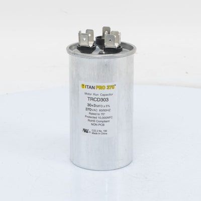 Packard TRCD303 Titan Pro Run Capacitor 30+3 Mfd 370 Volt Round