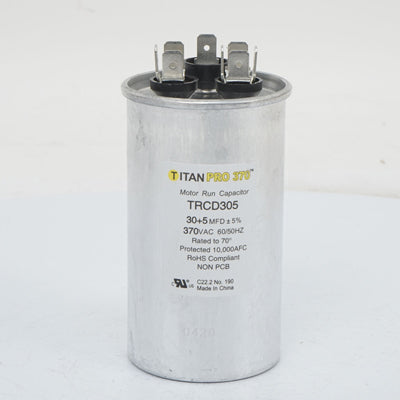 Packard TRCD305 Titan Pro Run Capacitor 30+5 Mfd 370 Volt Round