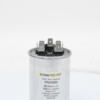 Packard TRCD353 Titan Pro Run Capacitor 35+3 Mfd 370 Volt Round