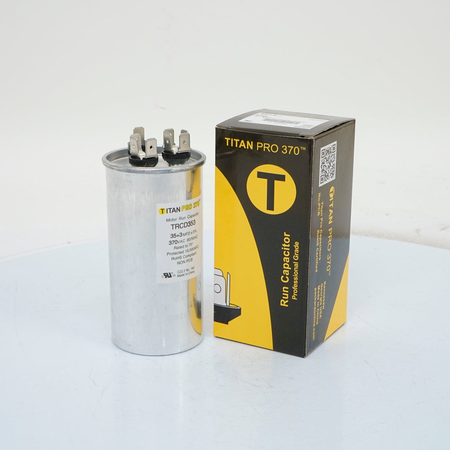 Packard TRCD353 Titan Pro Run Capacitor 35+3 Mfd 370 Volt Round