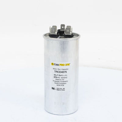 Packard TRCD4575 Titan Pro Run Capacitor 45+7.5 Mfd 370 Volt Round