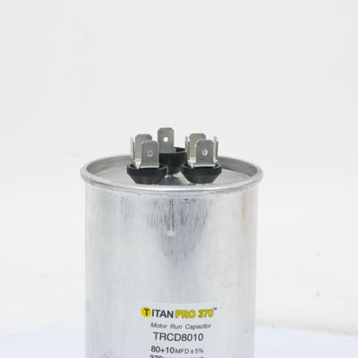 Packard TRCD8010 Titan Pro Run Capacitor 80+10 Mfd 370 Volt Round