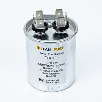 Packard TRCF12.5 Titan Pro Run Capacitor 12.5 Mfd 440/370 Volt Round