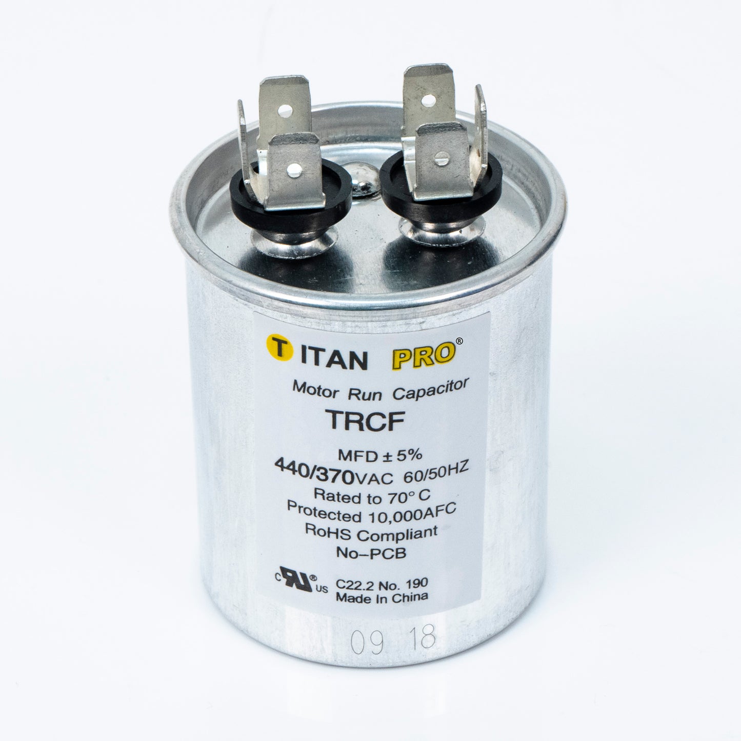 Packard TRCF7.5 Titan Pro Run Capacitor 7.5 Mfd 440/370 Volt Round