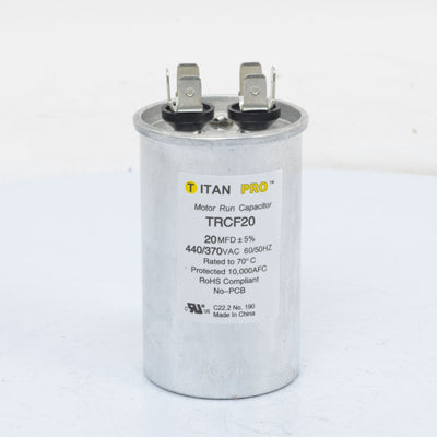 Packard TRCF20 Titan Pro Run Capacitor 20 Mfd 440/370 Volt Round