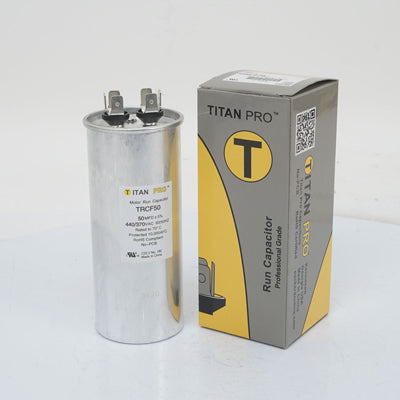 Packard TRCF50 Titan Pro Run Capacitor 50 Mfd 440/370 Volt Round