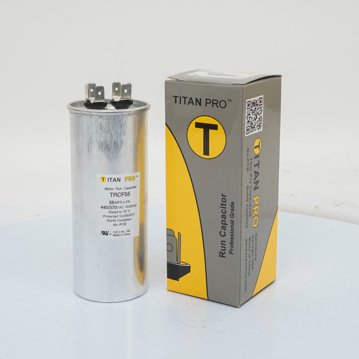 Packard TRCF55 Titan Pro Run Capacitor 55 Mfd 440/370 Volt Round