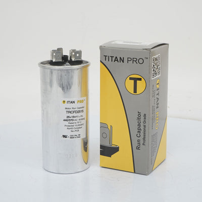 Packard TRCFD2515 Titan Pro Run Capacitor 25+15 Mfd 440/370 Volt Round