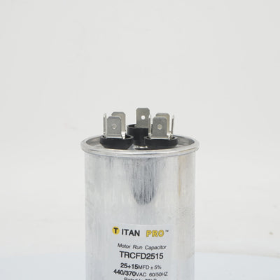Packard TRCFD2515 Titan Pro Run Capacitor 25+15 Mfd 440/370 Volt Round