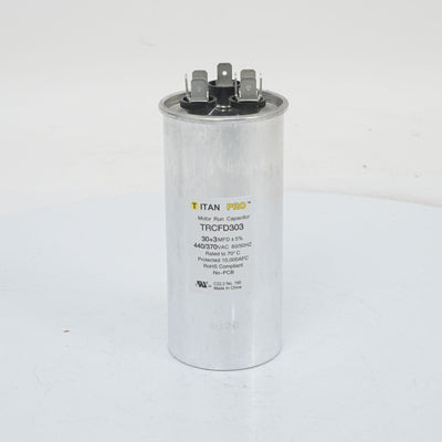 Packard TRCFD303 Titan Pro Run Capacitor 30+3 Mfd 440/370 Volt Round