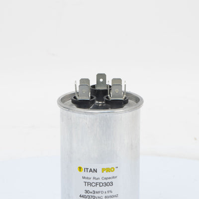 Packard TRCFD303 Titan Pro Run Capacitor 30+3 Mfd 440/370 Volt Round