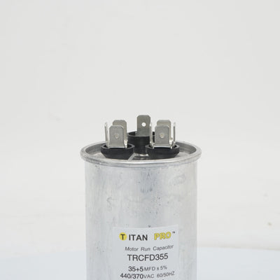 Packard TRCFD355 Titan Pro Run Capacitor 35+5 Mfd 440/370 Volt Round