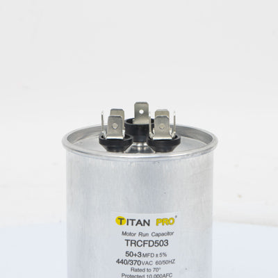 Packard TRCFD503 Titan Pro Run Capacitor 50+3 Mfd 440/370 Volt Round