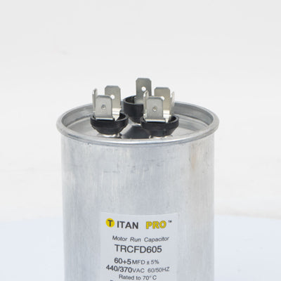 Packard TRCFD605 Titan Pro Run Capacitor 60+5 Mfd 440/370 Volt Round