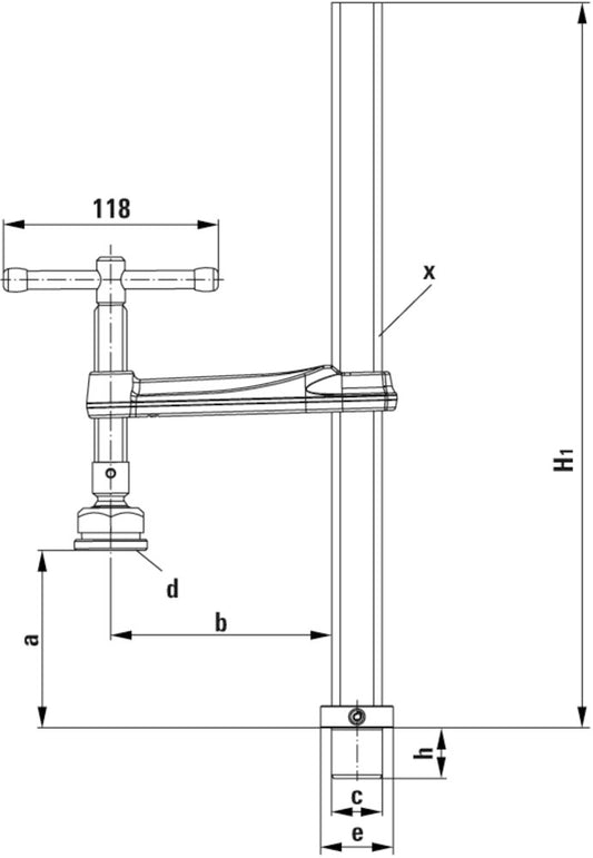 Bessey TWM28-30-12 Clamping element with special pressure plate TWM28