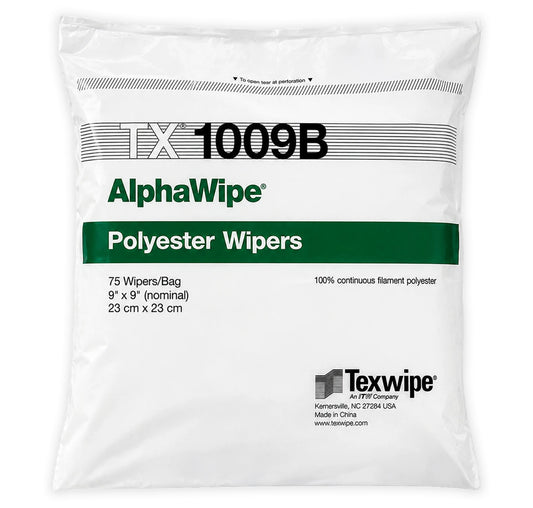 SOS Cleanroom Texwipe TX1009B AlphaWipe 9" x 9" Polyester Cleanroom Wiper - Bag