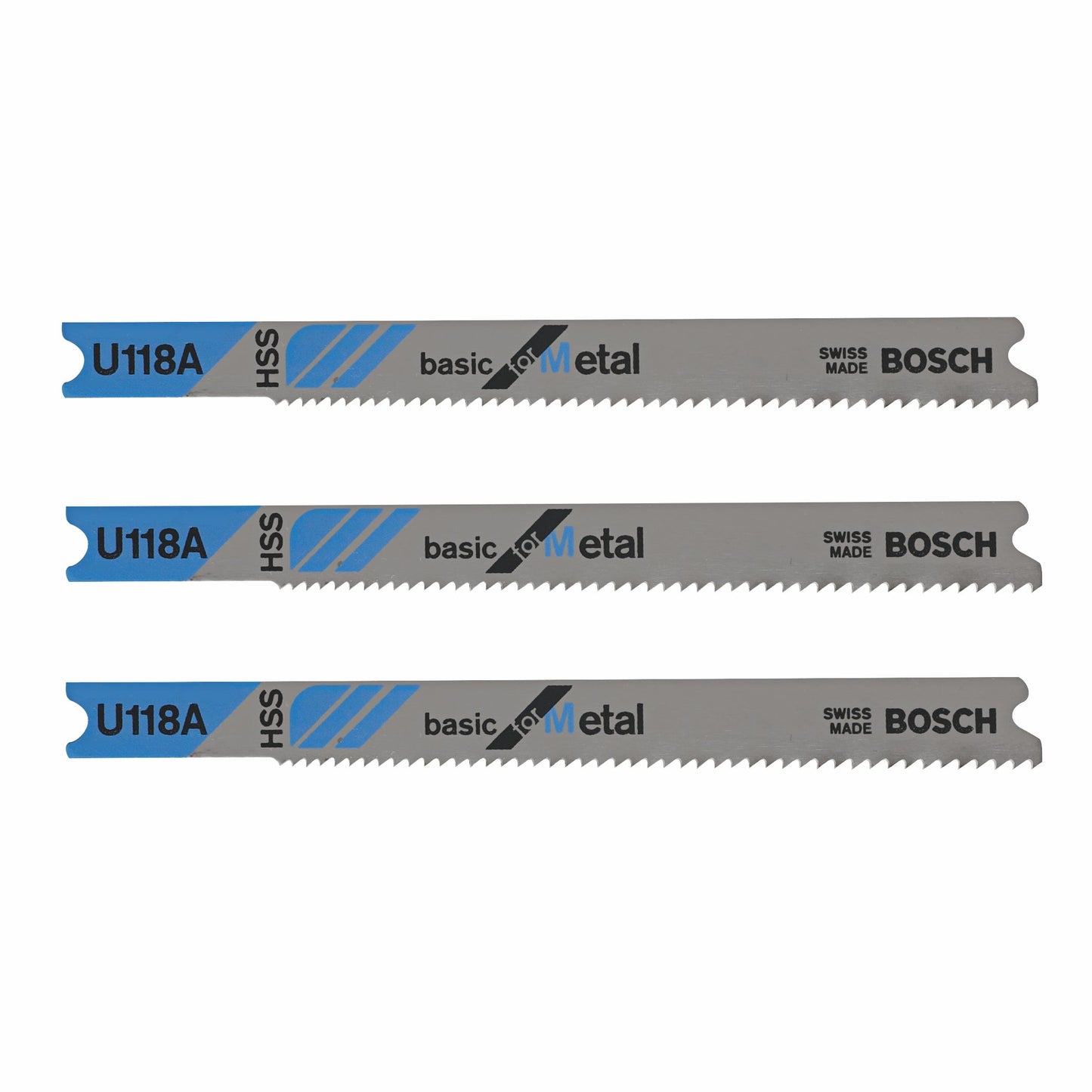 Bosch U118A3 2-3/4", 24Tpi, Hss U-Shank Jigsaw Blade (3 Pk)