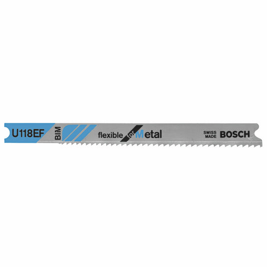 Bosch U118EF 2-3/4", 18Tpi, Bi-Metal Universal Shank Jigsaw Blade (5 Pk)