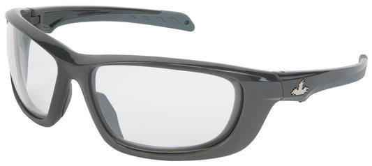 MCR Safety UD110PF Swagger® UD1 Series Safety Glasses Provides Ultra Defense Ballistic Impact Protection Clear Lenses with Gun Metal Frame Color MAX6® Anti-Fog Coating Co-Injected TPR over Polycarbonate Temples (1 Pair)