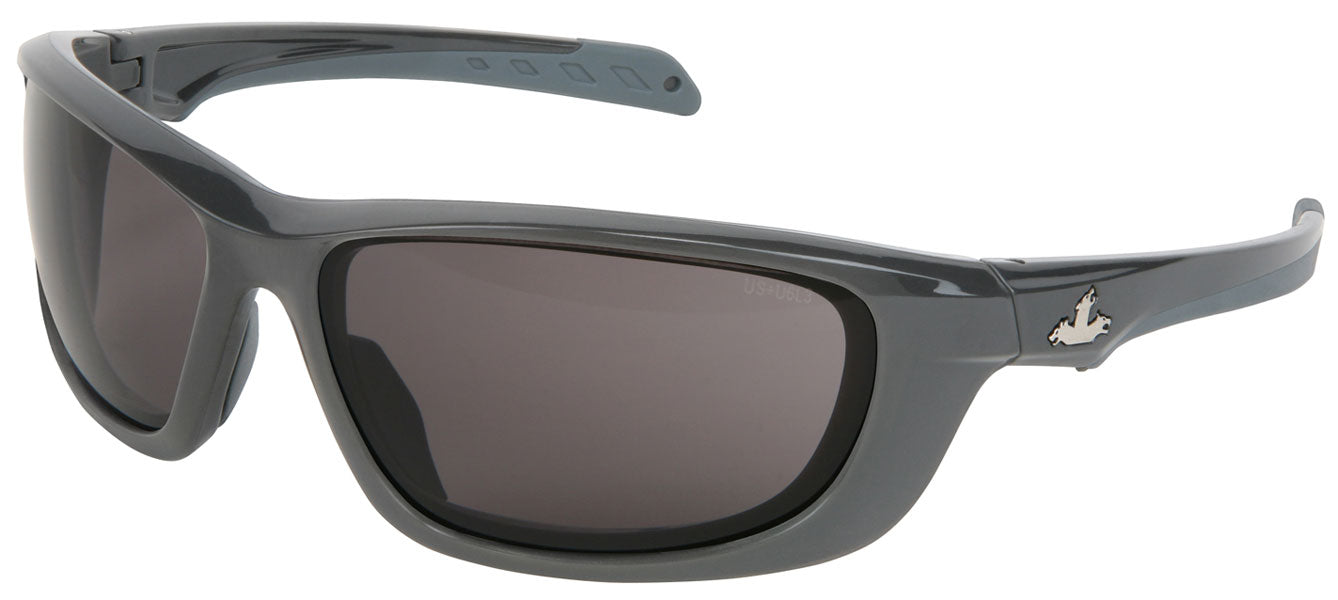 MCR Safety UD112PF Swagger® UD1 Series Safety Glasses Provides Ultra Defense Ballistic Impact Protection Gray Lenses with Gun Metal Frame Color MAX6® Anti-Fog Coating Co-Injected TPR over Polycarbonate Temples (1 Pair)