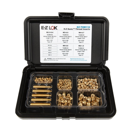 E-Z Sonic™ Threaded Insert Assortment Kit - Tapered - Single Vane - M2.5 to M6