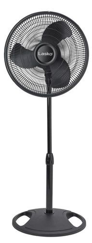 Lasko 2521 16" Oscillating 3-Speed Pedestal Fan, Black