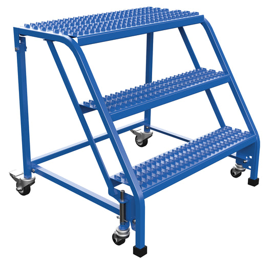 Vestil LAD-PW-32-3-G-NHR 30 H Steel PW Ladder, Grip Strut, 3 Step, No Rail, 3 in Steps