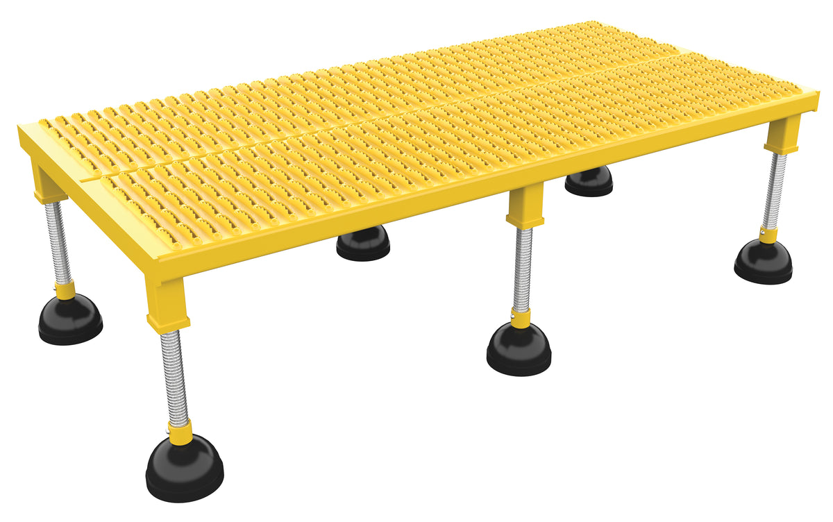 Vestil PAHW-H-2448 Portable Adj. Stand, 24x48, High Serrated, 11.5 Overall Height, Steel, Yellow
