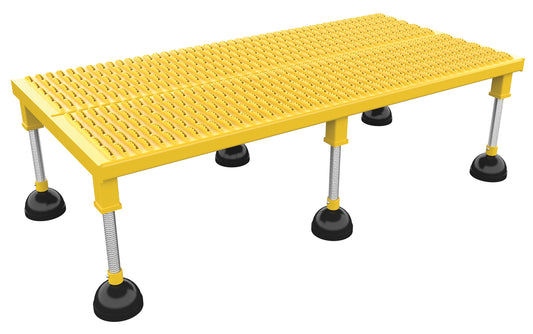 Vestil PAHW-H-2448 Portable Adj. Stand, 24x48, High Serrated, 11.5 Overall Height, Steel, Yellow