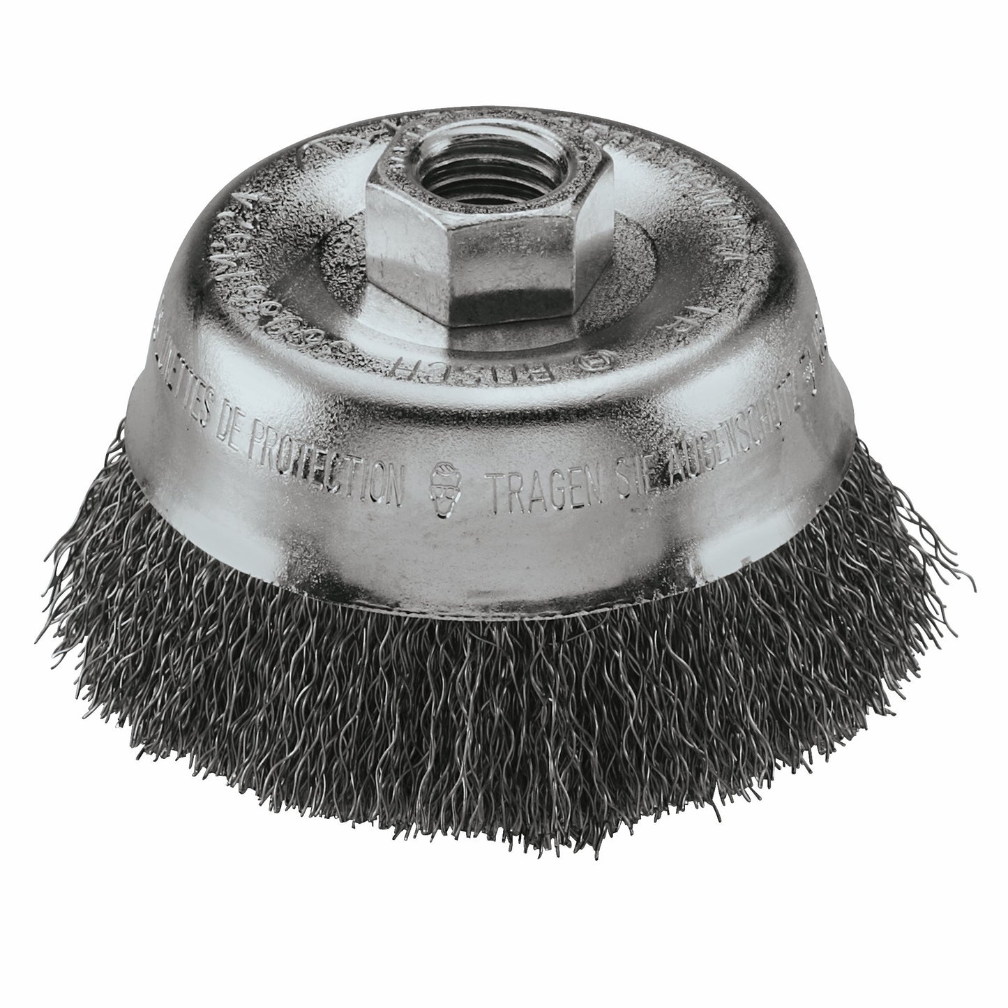 Bosch WB524 3" Cup Brush, Crimped, Carbon Steel, 5/8" X 11" Arbor