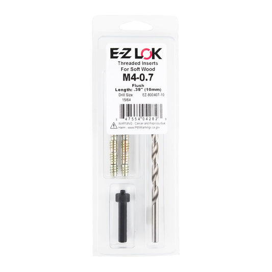 E-Z Hex™ Threaded Insert Installation Kit for Soft Wood - Flush - M4-0.7 x 10mm